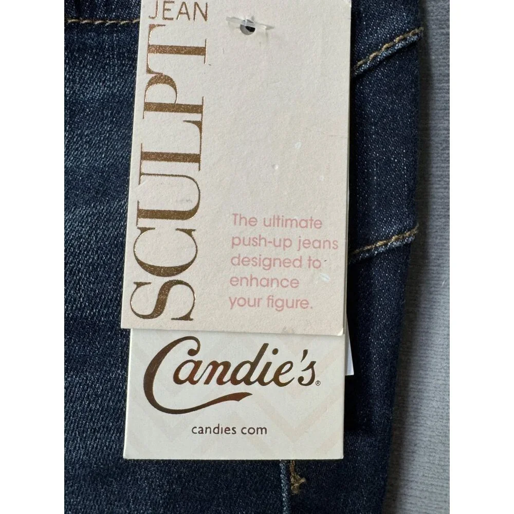 Candies Skinny Jeans Size 5/27W Dark Wash‎ Denim Stretch Sculpt Jeans Push Up - Picture 8 of 10